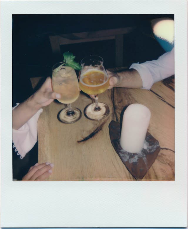 Polaroid of drinks